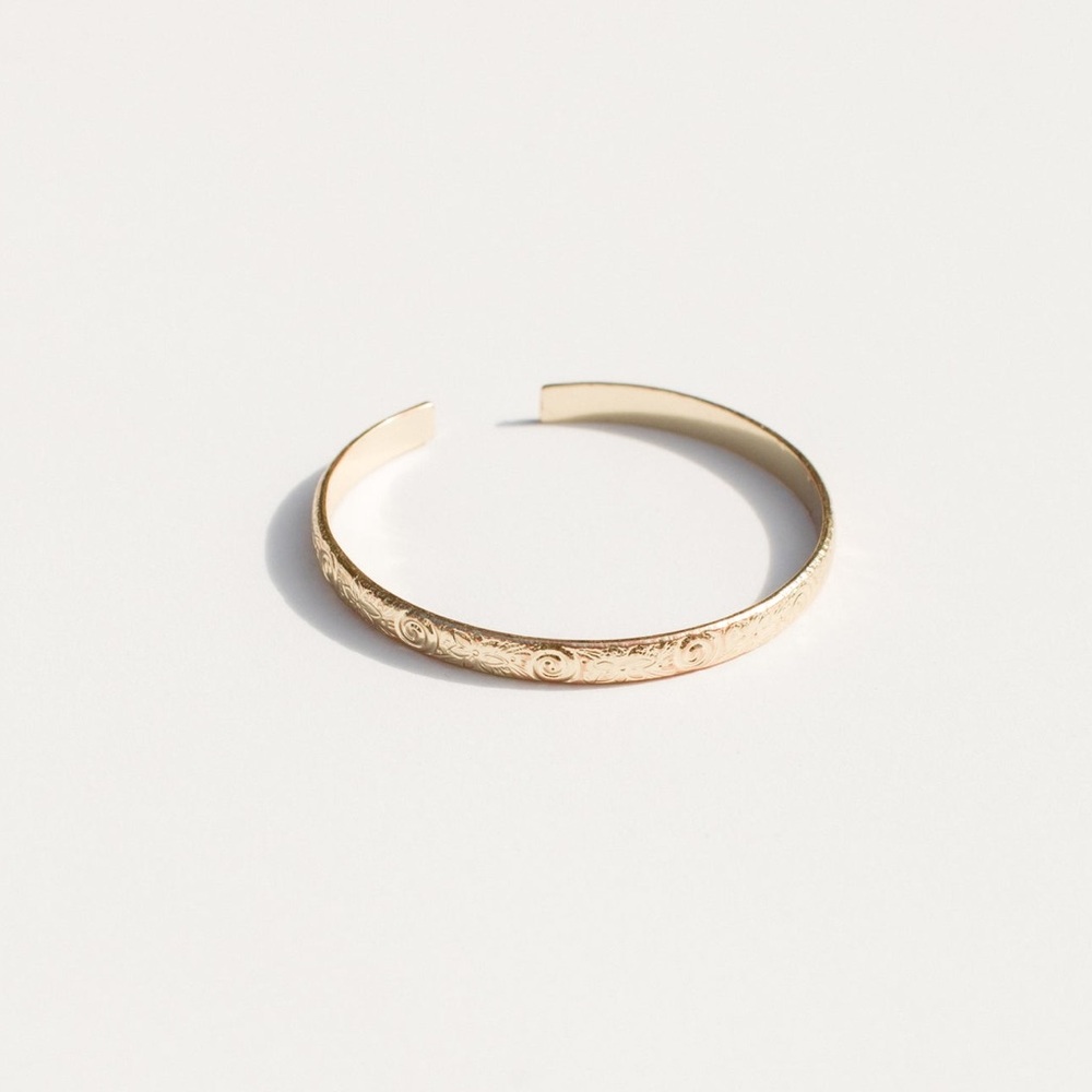 OUR SPARE CHANGE 18K Gold-Plated Floral Cuff - BRAND NEW!